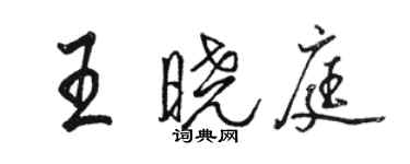 駱恆光王曉庭行書個性簽名怎么寫