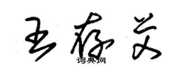 朱錫榮王存艾草書個性簽名怎么寫