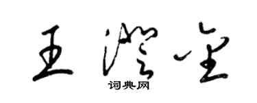 梁錦英王澄金草書個性簽名怎么寫