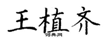 丁謙王植齊楷書個性簽名怎么寫