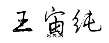 曾慶福王宙純行書個性簽名怎么寫