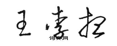 駱恆光王李想草書個性簽名怎么寫