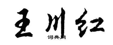 胡問遂王川紅行書個性簽名怎么寫