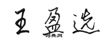 駱恆光王盈選行書個性簽名怎么寫