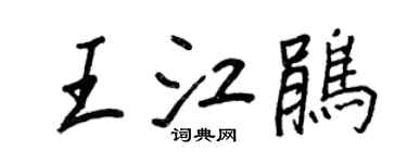 王正良王江鵑行書個性簽名怎么寫