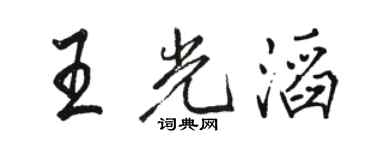 駱恆光王光滔行書個性簽名怎么寫