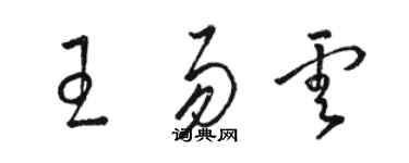 駱恆光王易雲草書個性簽名怎么寫