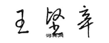 駱恆光王堅辛草書個性簽名怎么寫