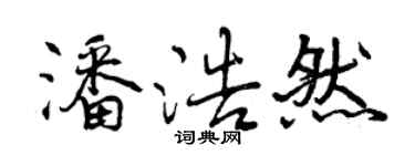 曾慶福潘浩然行書個性簽名怎么寫