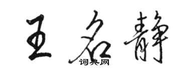 駱恆光王名靜行書個性簽名怎么寫