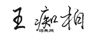 駱恆光王痴柏行書個性簽名怎么寫