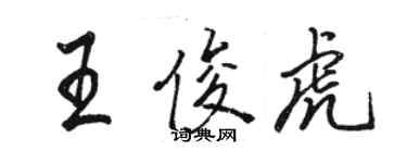 駱恆光王俊虎行書個性簽名怎么寫