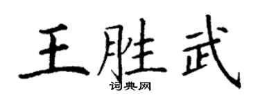 丁謙王勝武楷書個性簽名怎么寫