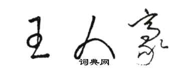 駱恆光王人豪草書個性簽名怎么寫