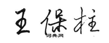 駱恆光王保柱行書個性簽名怎么寫