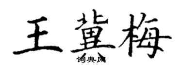 丁謙王冀梅楷書個性簽名怎么寫