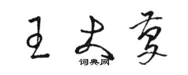 駱恆光王大慶草書個性簽名怎么寫