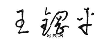 駱恆光王鋼平草書個性簽名怎么寫