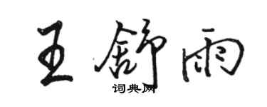 駱恆光王舒雨行書個性簽名怎么寫