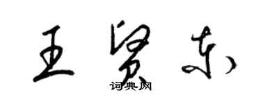 梁錦英王賢東草書個性簽名怎么寫