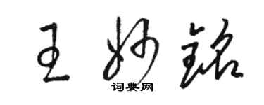 駱恆光王妙銘草書個性簽名怎么寫