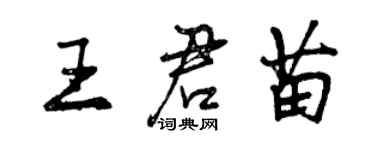 曾慶福王君苗行書個性簽名怎么寫