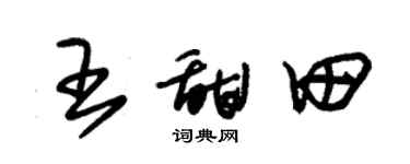 朱錫榮王甜田草書個性簽名怎么寫
