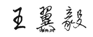 駱恆光王翼毅行書個性簽名怎么寫