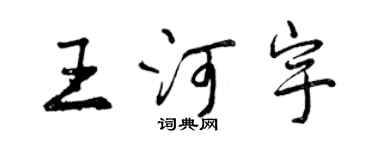 曾慶福王河宇行書個性簽名怎么寫
