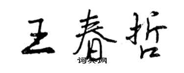 曾慶福王春哲行書個性簽名怎么寫