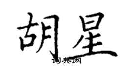 丁謙胡星楷書個性簽名怎么寫