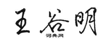 駱恆光王谷明行書個性簽名怎么寫