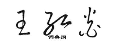 駱恆光王紅炎草書個性簽名怎么寫