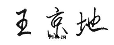 駱恆光王京地行書個性簽名怎么寫