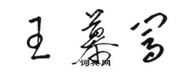 駱恆光王慕闖草書個性簽名怎么寫