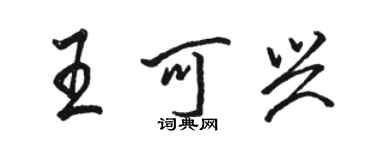 駱恆光王可興行書個性簽名怎么寫