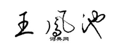 梁錦英王鳳池草書個性簽名怎么寫