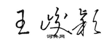 駱恆光王峻穎草書個性簽名怎么寫