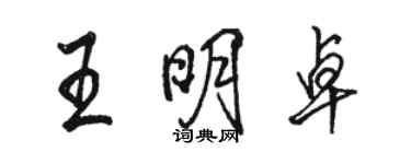 駱恆光王明卓行書個性簽名怎么寫