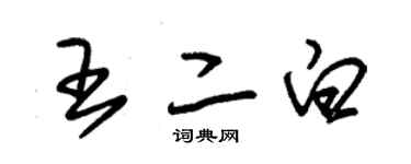 朱錫榮王二白草書個性簽名怎么寫