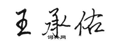 駱恆光王承佑行書個性簽名怎么寫