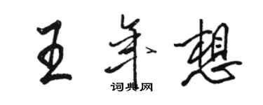 駱恆光王年想行書個性簽名怎么寫