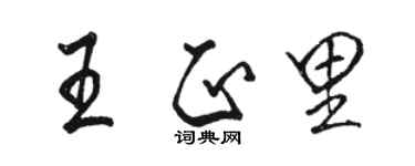 駱恆光王正里行書個性簽名怎么寫
