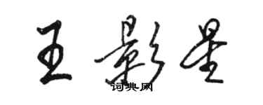 駱恆光王影星行書個性簽名怎么寫