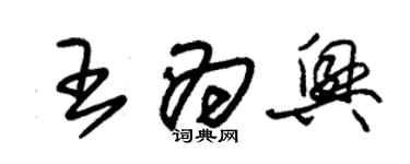 朱錫榮王為興草書個性簽名怎么寫