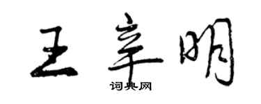 曾慶福王辛明行書個性簽名怎么寫