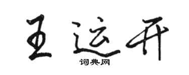 駱恆光王運開行書個性簽名怎么寫