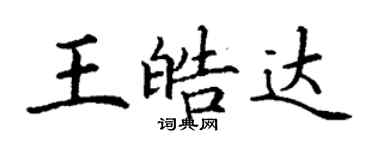 丁謙王皓達楷書個性簽名怎么寫