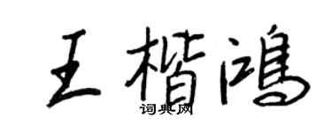 王正良王楷鴻行書個性簽名怎么寫