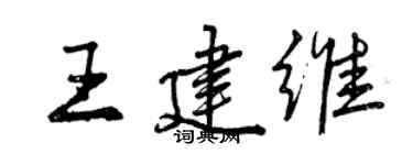 曾慶福王建維行書個性簽名怎么寫